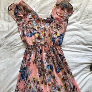 WANT AND NEED Pink Floral Mini Dress NWOT
